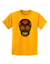 Version 2 Black Day of the Dead Calavera Childrens T-Shirt-Childrens T-Shirt-TooLoud-Gold-X-Small-Davson Sales