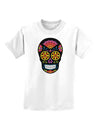 Version 2 Black Day of the Dead Calavera Childrens T-Shirt-Childrens T-Shirt-TooLoud-White-X-Small-Davson Sales