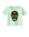 Version 2 Black Day of the Dead Calavera Infant T-Shirt-Infant T-Shirt-TooLoud-Light-Green-06-Months-Davson Sales