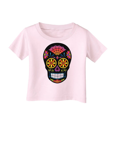 Version 2 Black Day of the Dead Calavera Infant T-Shirt-Infant T-Shirt-TooLoud-Light-Pink-06-Months-Davson Sales