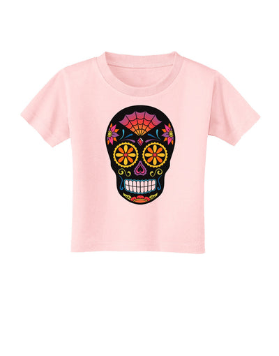 Version 2 Black Day of the Dead Calavera Toddler T-Shirt-Toddler T-Shirt-TooLoud-Light-Pink-2T-Davson Sales