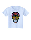 Version 2 Black Day of the Dead Calavera Toddler T-Shirt-Toddler T-Shirt-TooLoud-Light-Blue-2T-Davson Sales