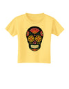 Version 2 Black Day of the Dead Calavera Toddler T-Shirt-Toddler T-Shirt-TooLoud-Daffodil-Yellow-2T-Davson Sales