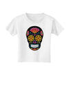 Version 2 Black Day of the Dead Calavera Toddler T-Shirt-Toddler T-Shirt-TooLoud-White-2T-Davson Sales