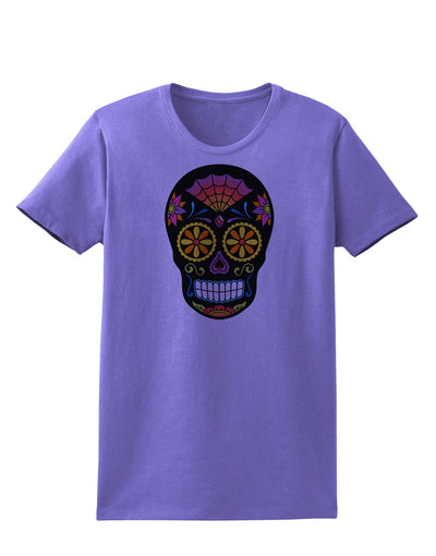 Version 2 Black Day of the Dead Calavera Womens T-Shirt-Womens T-Shirt-TooLoud-Violet-X-Small-Davson Sales