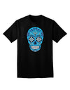 Version 3 Blue Day of the Dead Calavera Adult Dark V-Neck T-Shirt-Mens V-Neck T-Shirt-TooLoud-Black-Small-Davson Sales