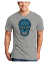 Version 3 Blue Day of the Dead Calavera Adult V-Neck T-shirt-Mens V-Neck T-Shirt-TooLoud-HeatherGray-Small-Davson Sales