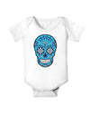 Version 3 Blue Day of the Dead Calavera Baby Romper Bodysuit-Baby Romper-TooLoud-White-06-Months-Davson Sales