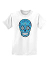 Version 3 Blue Day of the Dead Calavera Childrens T-Shirt-Childrens T-Shirt-TooLoud-White-X-Small-Davson Sales