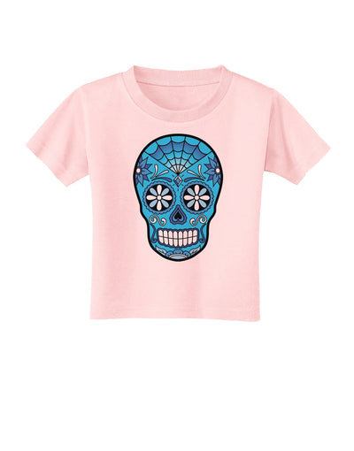 Version 3 Blue Day of the Dead Calavera Toddler T-Shirt-Toddler T-Shirt-TooLoud-Light-Pink-2T-Davson Sales