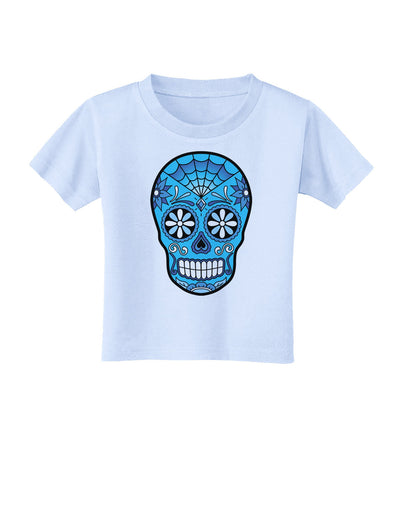 Version 3 Blue Day of the Dead Calavera Toddler T-Shirt-Toddler T-Shirt-TooLoud-Light-Blue-2T-Davson Sales