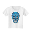 Version 3 Blue Day of the Dead Calavera Toddler T-Shirt-Toddler T-Shirt-TooLoud-White-2T-Davson Sales