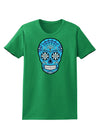 Version 3 Blue Day of the Dead Calavera Womens Dark T-Shirt-TooLoud-Kelly-Green-X-Small-Davson Sales