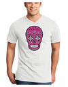 Version 4 Pink Day of the Dead Calavera Adult V-Neck T-shirt-Mens V-Neck T-Shirt-TooLoud-White-Small-Davson Sales