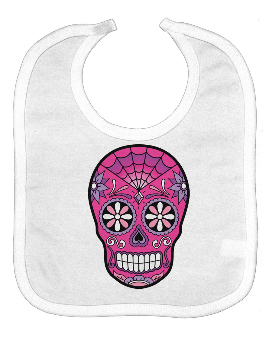 Version 4 Pink Day of the Dead Calavera Baby Bib