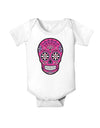 Version 4 Pink Day of the Dead Calavera Baby Romper Bodysuit-Baby Romper-TooLoud-White-06-Months-Davson Sales