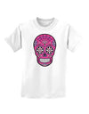 Version 4 Pink Day of the Dead Calavera Childrens T-Shirt-Childrens T-Shirt-TooLoud-White-X-Small-Davson Sales