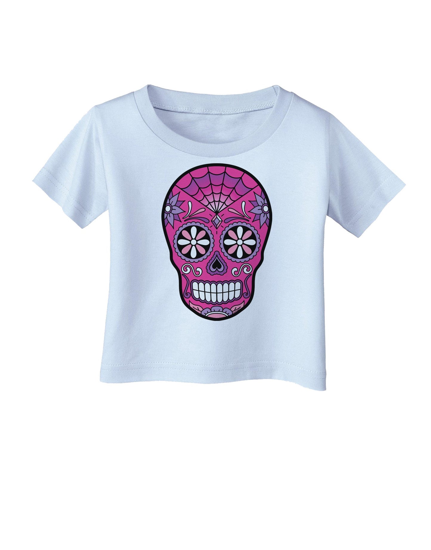 Version 4 Pink Day of the Dead Calavera Infant T-Shirt-Infant T-Shirt-TooLoud-Light-Blue-06-Months-Davson Sales