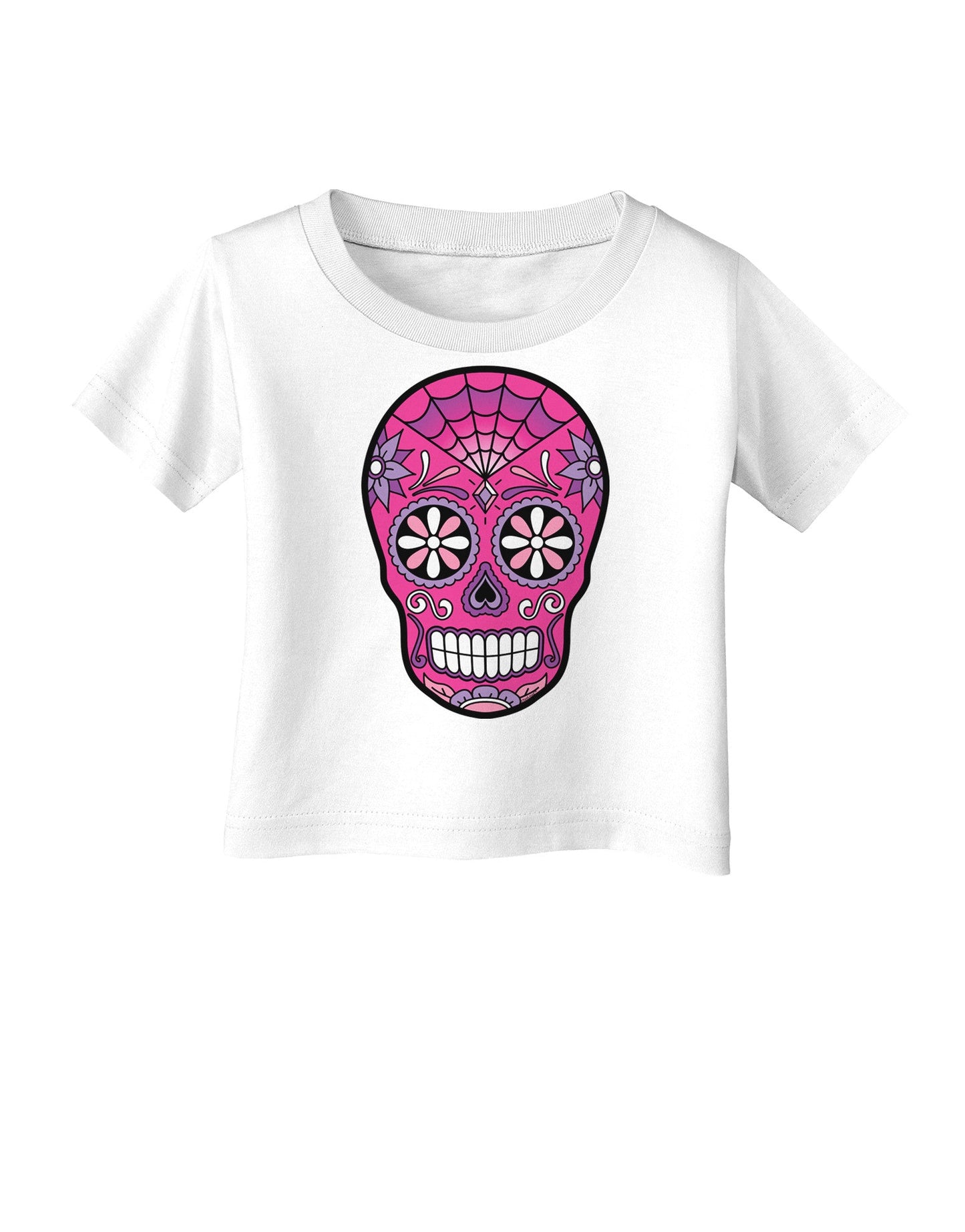Version 4 Pink Day of the Dead Calavera Infant T-Shirt-Infant T-Shirt-TooLoud-White-06-Months-Davson Sales