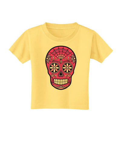 Version 4 Pink Day of the Dead Calavera Toddler T-Shirt-Toddler T-Shirt-TooLoud-Daffodil-Yellow-2T-Davson Sales