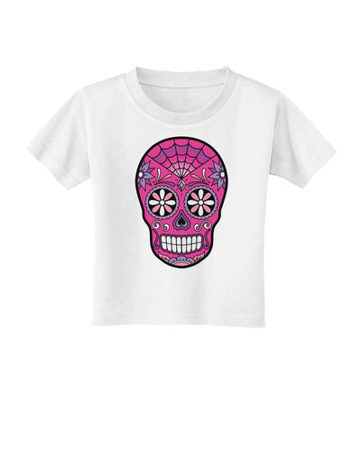 Version 4 Pink Day of the Dead Calavera Toddler T-Shirt-Toddler T-Shirt-TooLoud-White-2T-Davson Sales