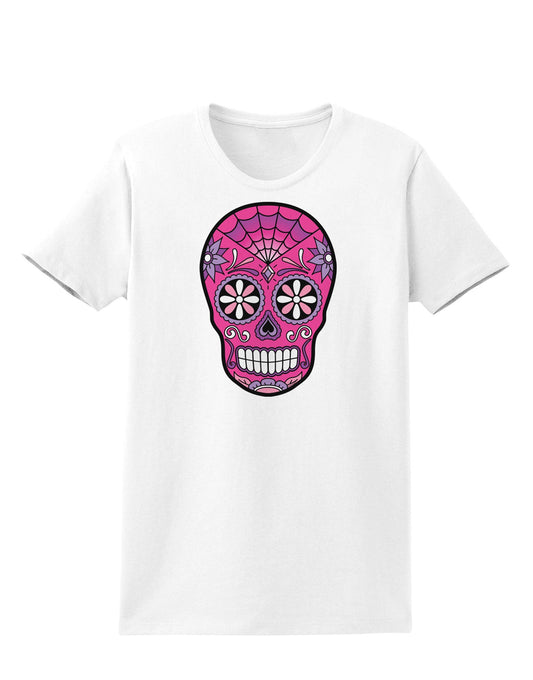 Version 4 Pink Day of the Dead Calavera Womens T-Shirt-Womens T-Shirt-TooLoud-White-X-Small-Davson Sales