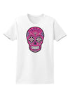 Version 4 Pink Day of the Dead Calavera Womens T-Shirt-Womens T-Shirt-TooLoud-White-X-Small-Davson Sales