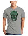 Version 5 Green Day of the Dead Calavera Adult V-Neck T-shirt-Mens V-Neck T-Shirt-TooLoud-HeatherGray-Small-Davson Sales