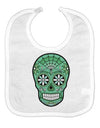 Version 5 Green Day of the Dead Calavera Baby Bib