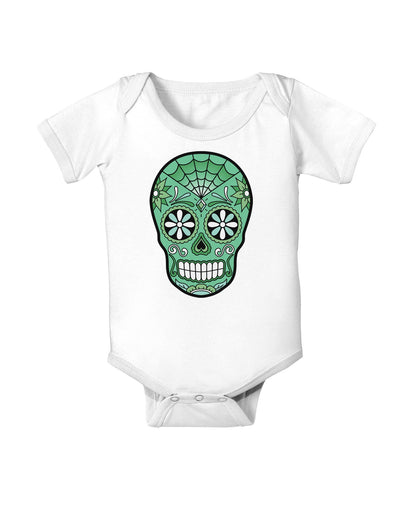 Version 5 Green Day of the Dead Calavera Baby Romper Bodysuit-Baby Romper-TooLoud-White-06-Months-Davson Sales