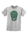 Version 5 Green Day of the Dead Calavera Childrens T-Shirt-Childrens T-Shirt-TooLoud-AshGray-X-Small-Davson Sales