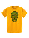 Version 5 Green Day of the Dead Calavera Childrens T-Shirt-Childrens T-Shirt-TooLoud-Gold-X-Small-Davson Sales