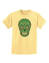 Version 5 Green Day of the Dead Calavera Childrens T-Shirt-Childrens T-Shirt-TooLoud-Daffodil-Yellow-X-Small-Davson Sales