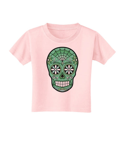 Version 5 Green Day of the Dead Calavera Toddler T-Shirt-Toddler T-Shirt-TooLoud-Light-Pink-2T-Davson Sales