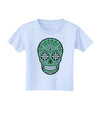 Version 5 Green Day of the Dead Calavera Toddler T-Shirt-Toddler T-Shirt-TooLoud-Light-Blue-2T-Davson Sales