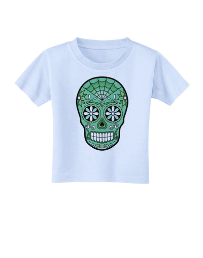 Version 5 Green Day of the Dead Calavera Toddler T-Shirt-Toddler T-Shirt-TooLoud-Light-Blue-2T-Davson Sales