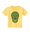 Version 5 Green Day of the Dead Calavera Toddler T-Shirt-Toddler T-Shirt-TooLoud-Daffodil-Yellow-2T-Davson Sales