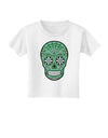 Version 5 Green Day of the Dead Calavera Toddler T-Shirt-Toddler T-Shirt-TooLoud-White-2T-Davson Sales