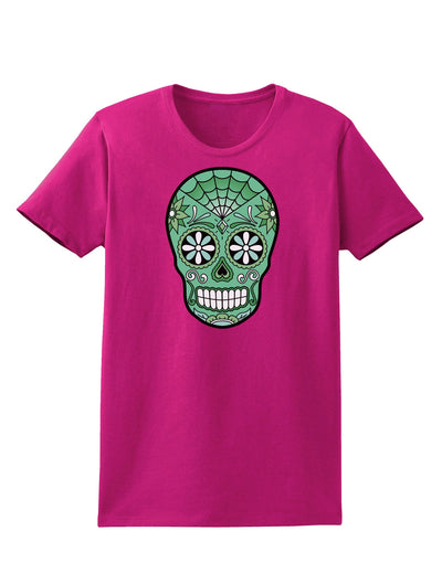 Version 5 Green Day of the Dead Calavera Womens Dark T-Shirt-TooLoud-Hot-Pink-Small-Davson Sales