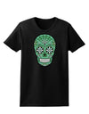 Version 5 Green Day of the Dead Calavera Womens Dark T-Shirt-TooLoud-Black-X-Small-Davson Sales