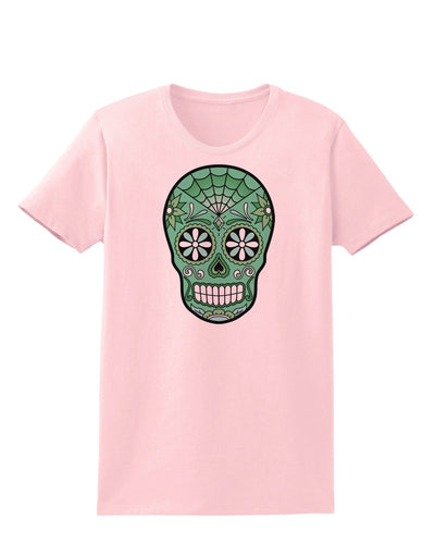 Version 5 Green Day of the Dead Calavera Womens T-Shirt-Womens T-Shirt-TooLoud-PalePink-X-Small-Davson Sales