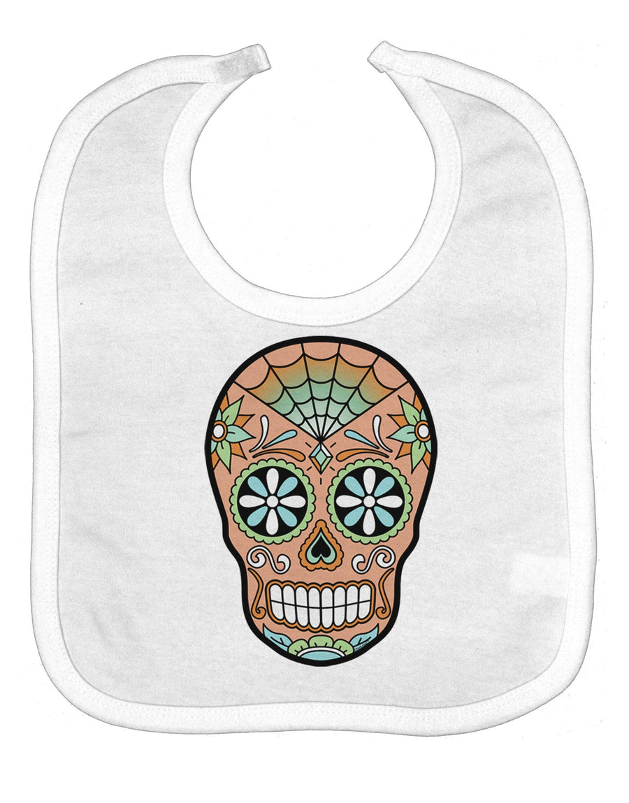 Version 6 Copper Patina Day of the Dead Calavera Baby Bib