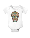 Version 6 Copper Patina Day of the Dead Calavera Baby Romper Bodysuit-Baby Romper-TooLoud-White-06-Months-Davson Sales