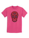 Version 6 Copper Patina Day of the Dead Calavera Childrens T-Shirt-Childrens T-Shirt-TooLoud-Sangria-X-Small-Davson Sales