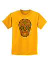 Version 6 Copper Patina Day of the Dead Calavera Childrens T-Shirt-Childrens T-Shirt-TooLoud-Gold-X-Small-Davson Sales