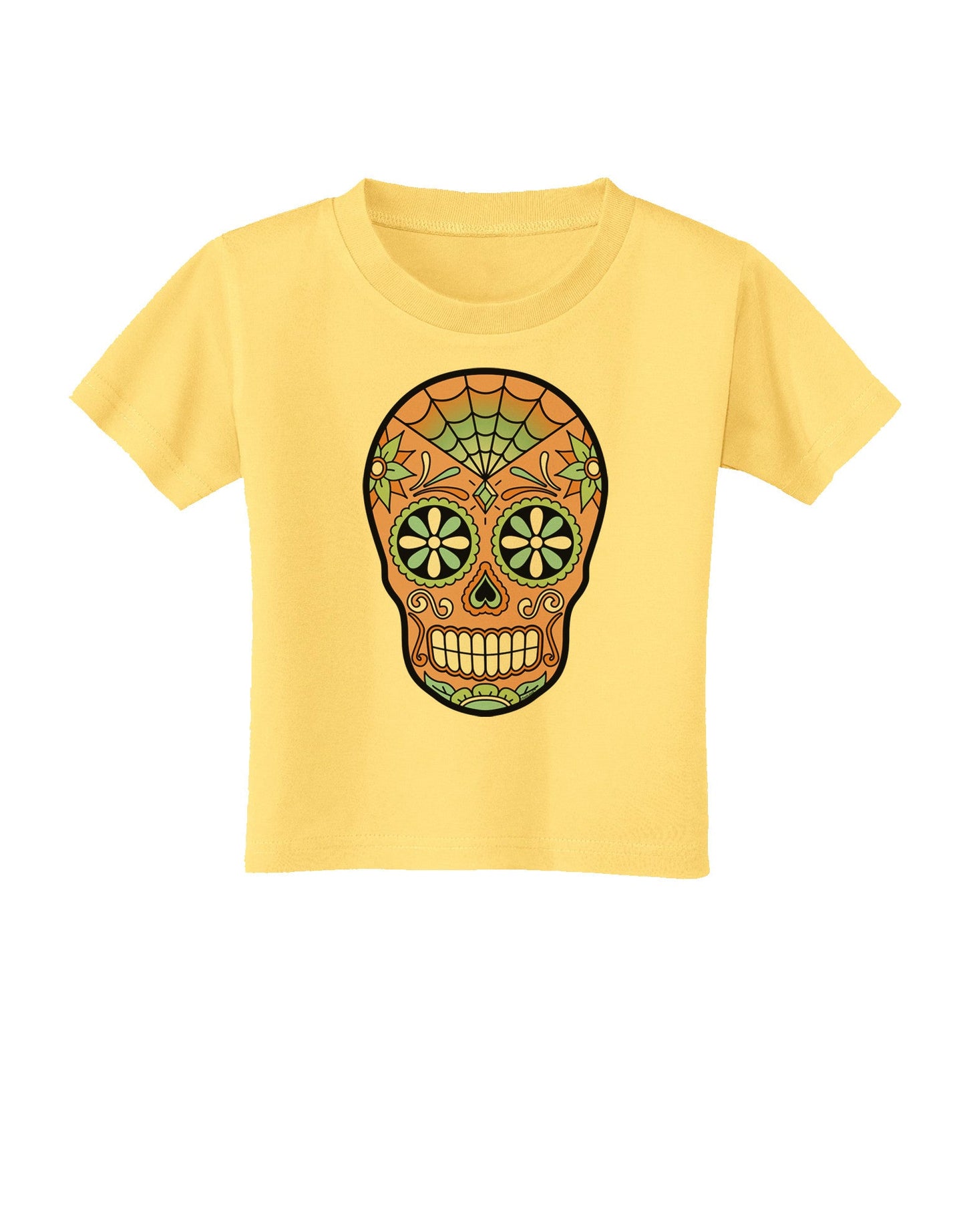 Version 6 Copper Patina Day of the Dead Calavera Toddler T-Shirt-Toddler T-Shirt-TooLoud-Daffodil-Yellow-2T-Davson Sales
