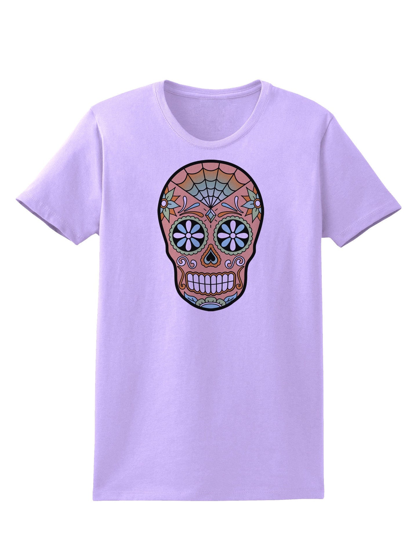 Version 6 Copper Patina Day of the Dead Calavera Womens T-Shirt-Womens T-Shirt-TooLoud-Lavender-X-Small-Davson Sales