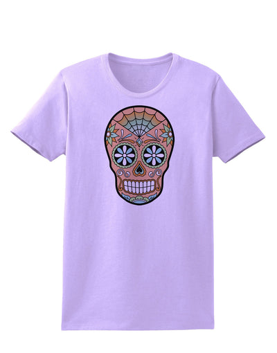 Version 6 Copper Patina Day of the Dead Calavera Womens T-Shirt-Womens T-Shirt-TooLoud-Lavender-X-Small-Davson Sales