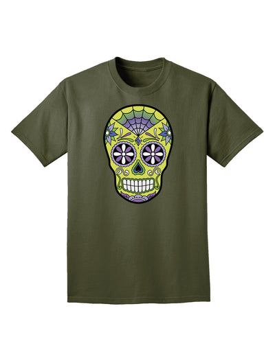 Version 7 Poison Day of the Dead Calavera Adult Dark T-Shirt-Mens T-Shirt-TooLoud-Military-Green-Small-Davson Sales