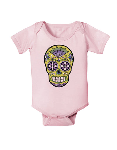 Version 7 Poison Day of the Dead Calavera Baby Romper Bodysuit-Baby Romper-TooLoud-Light-Pink-06-Months-Davson Sales